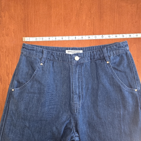 NWOT Amanda Uprichard Thalia Wide-Leg True Blue Denim Trousers | Sz Medium - Picture 15 of 16